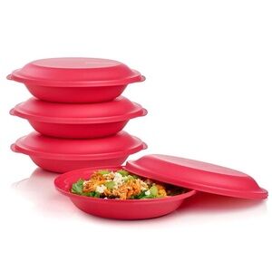 Tupperware Aloha Double Plates Dark Pink